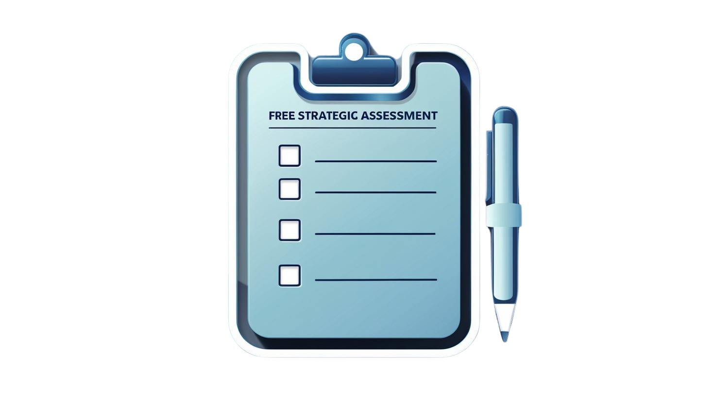Clipboard icon representing the free strategic assessment.